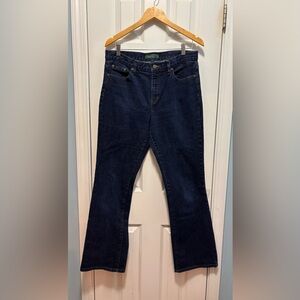 Lauren Ralph Lauren-LRL-Women's Dark Wash Slight Bootcut Blue Jeans Size 10‎